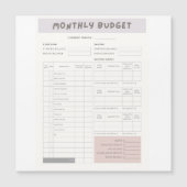 White Modern Minimalist Monthly Budget Planner (Front)