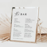 White Modern Minimalist Wedding Bar Menu<br><div class="desc">Designed to coordinate with for the «Pure» Wedding Invitation Collection. To change details,  click «Details». To move the text or change the size,  font,  or color,  click «Edit using Design Tool». View the collection link on this page to see all of the matching items in this beautiful design.</div>