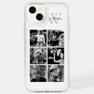 White Modern Monogram Photo Gallery Speck iPhone 14 Plus Case