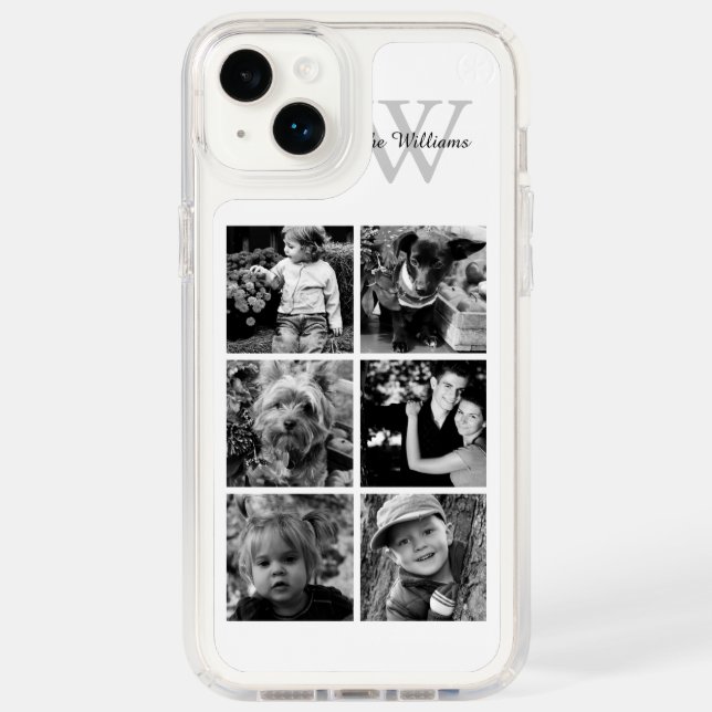 White Modern Monogram Photo Gallery Speck iPhone Case (Front)