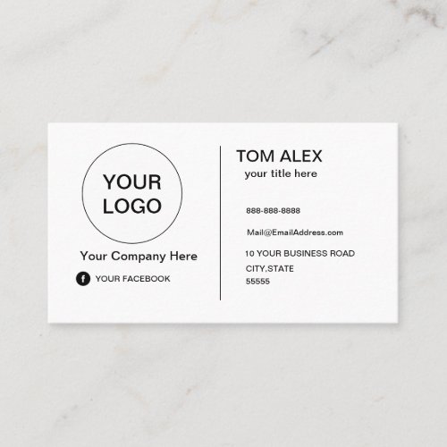 white Modern or any color Professional plain Busin Business Card