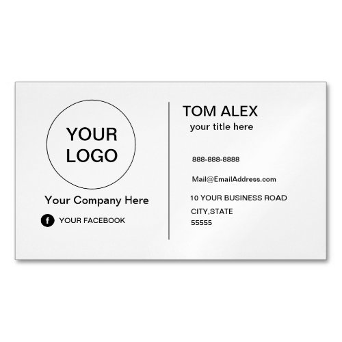 white Modern or any color Professional plain Busin Business Card Magnet