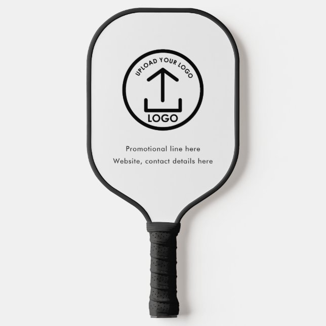 White Modern Professional Business Logo Text Pickleball Paddle (Front)