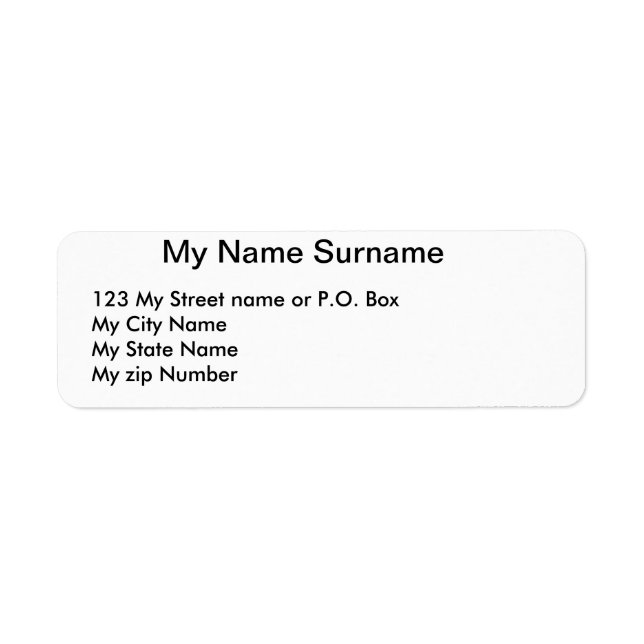 White Modern Return Address Label (Front)