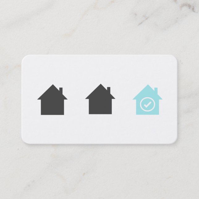 White Modern Robin Egg Blue House Inspector Business Card (Front)