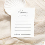 White Modern Script Wedding Advice Card<br><div class="desc">Introducing our White Modern Script Wedding Advice Card design, where modern minimalism meets the artistry of calligraphy. This curated aesthetic brings an air of sophistication to your special day- with a twist of boho, casual charm. The combination of simple typography with a stylish script font adds a unique personality to...</div>