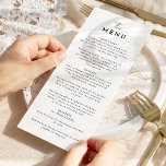 White Modern Script Wedding Flat Menu<br><div class="desc">Introducing our White Modern Script Wedding Flat Menu design, where modern minimalism meets the artistry of calligraphy. This curated aesthetic brings an air of sophistication to your special day- with a twist of boho, casual charm. The combination of simple typography with a stylish script font adds a unique personality to...</div>