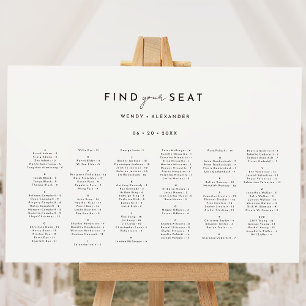 White Modern Script Wedding Seating Chart Foam Board