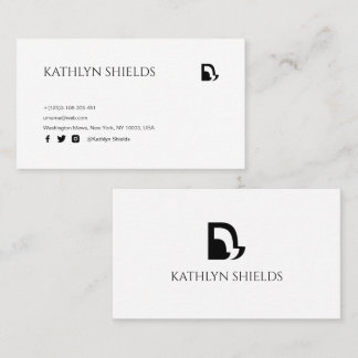 White Modern Serif Typography Minimalist  Business Card