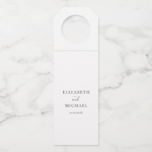 White Modern Simpel Wedding ottle Hang Bottle Hanger Tag