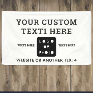 White Modern Simple Business Logo Photo Brand Banner