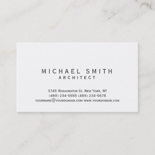 White Modern Simple Minimalist Business Card