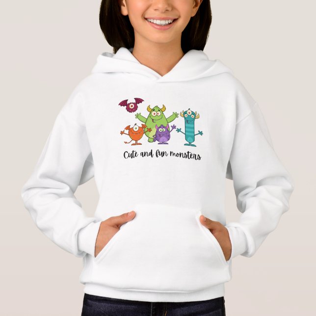 White Modern T-Shirt For Little Girls  Hoodie (Front)