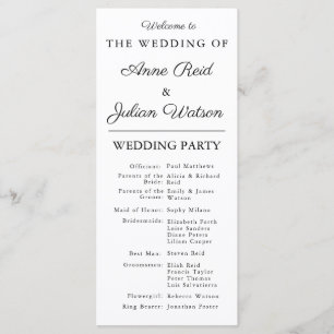 White Modern Wedding Timeline and Party QR Code Program