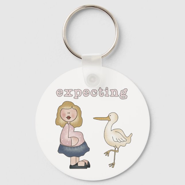 White Mom to Be - Customized Keychain (Front)