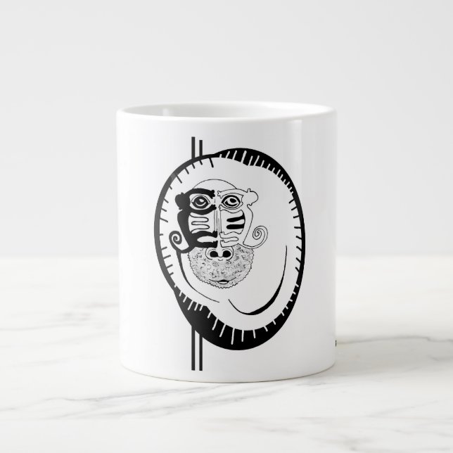 White Monkey Circle Nazca Line Specialty Mug (Front)