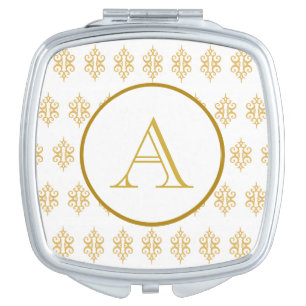 White Monogram Compact Mirror