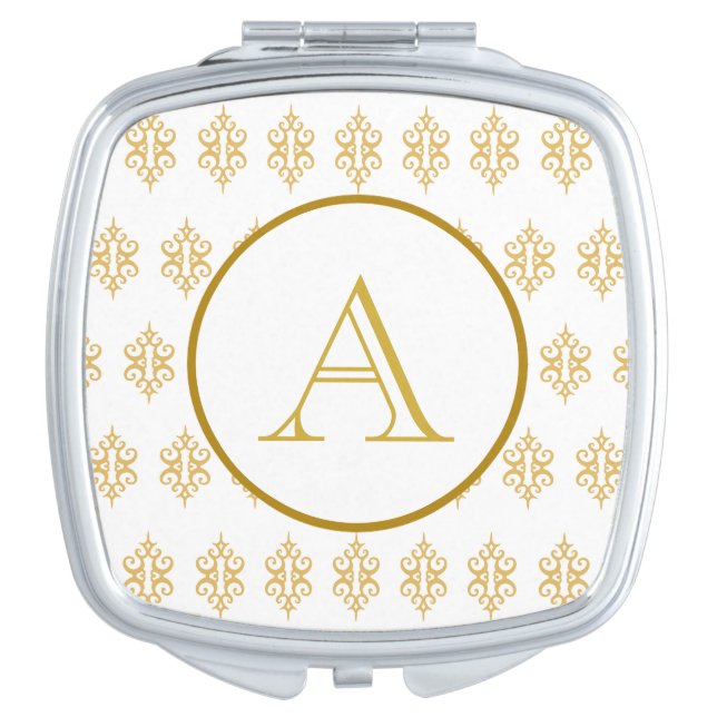 White Monogram Compact Mirror (Front)