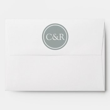 White Monogram Envelope  Paloma Gray Lined Envelope by Mintleafstudio at Zazzle