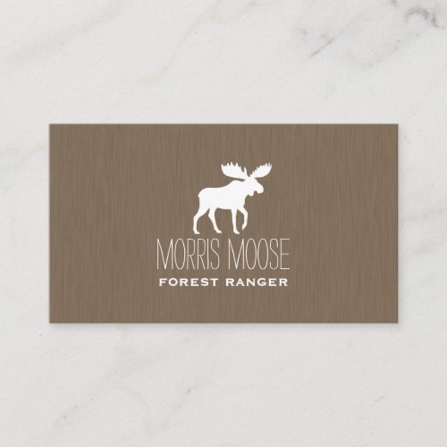 White Moose Silhouette  Simple Modern Business Card