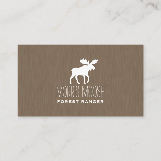 White Moose Silhouette | Simple Modern Business Card (Front)