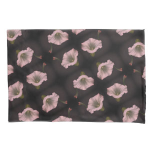 White Morning Glory Flower Close Up Pattern Pillow Case