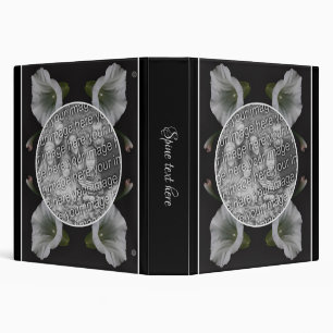 White Morning Glory Flower Create Your Own Photo 3 Ring Binder