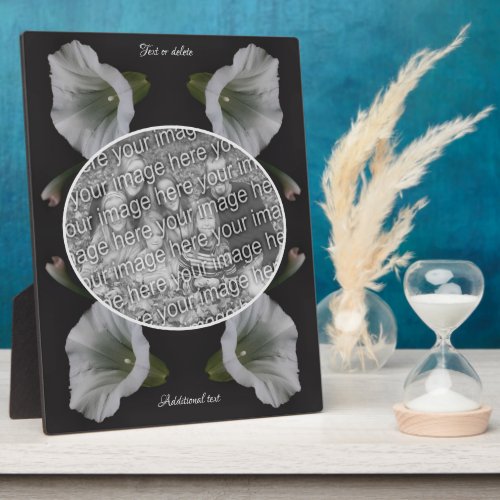 White Morning Glory Flower Create Your Own Photo Plaque