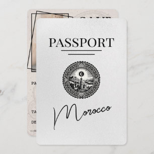 White Morocco Passport Save The Date