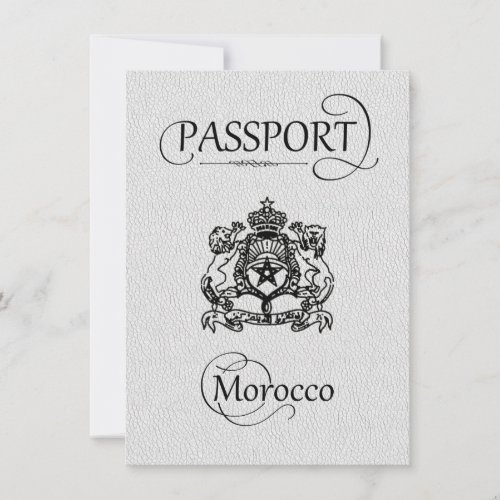 White Morocco Passport Save the Date Card