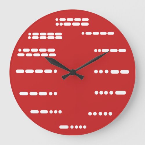White Morse Code Wall Clock  With All 12 Numbers