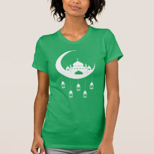 White Mosque in Crescent Moon Fanous Ramadan T-Shirt