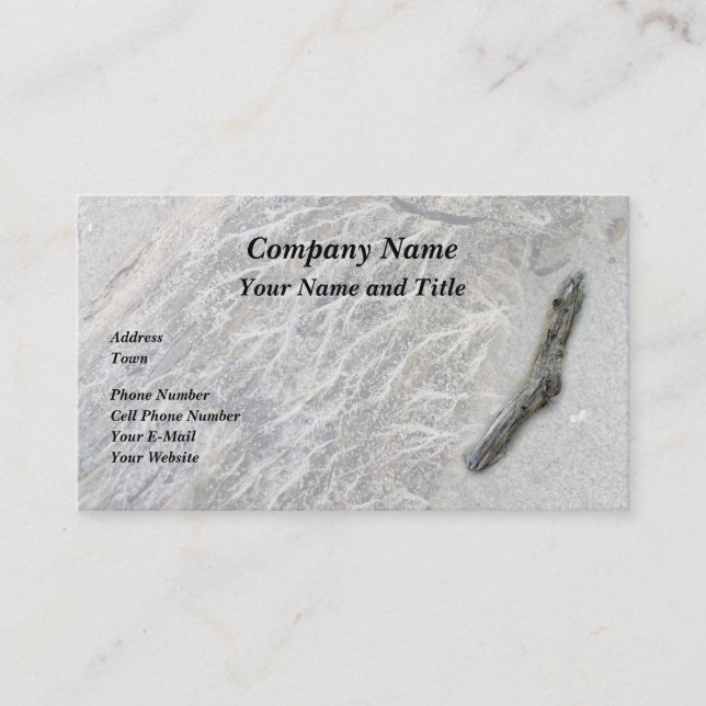 White Moss on Driftwood Business Card (Front)