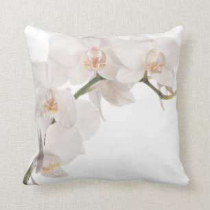 White Moth Orchid Throw Pillow