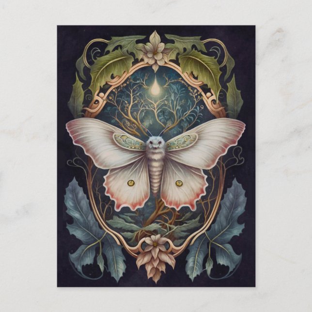White Moth Postcard (Front)