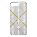White Mother Of Pearl With Gold Monogram Iphone 8/7 Case at Zazzle