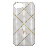 White Mother of Pearl with Gold Monogram