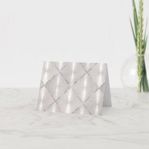 White Mother of Pearl with Silver Letterpress Thank You Card