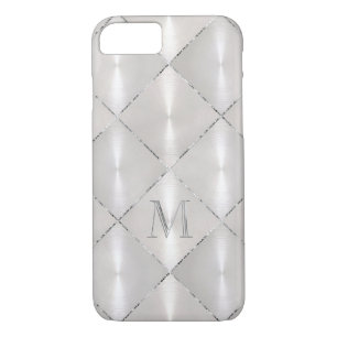 White Mother of Pearl with SilverMonogram iPhone 8/7 Case