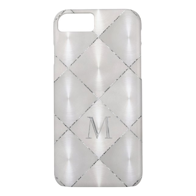 White Mother of Pearl with SilverMonogram Case-Mate iPhone Case (Back)
