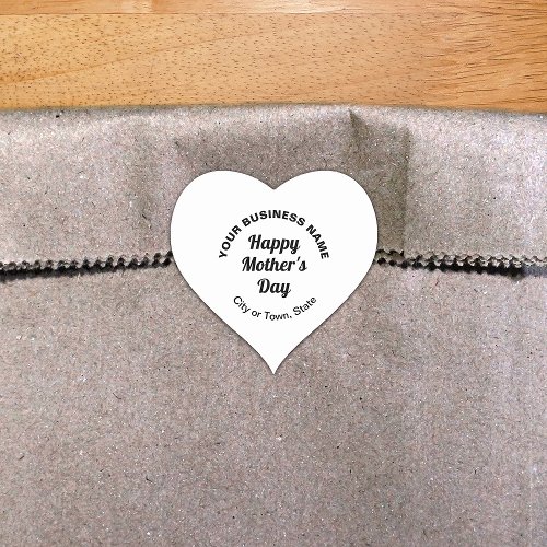 White Mothers Day Business Heart Shape Sticker