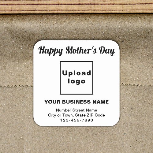 White Mothers Day Business Square Sticker