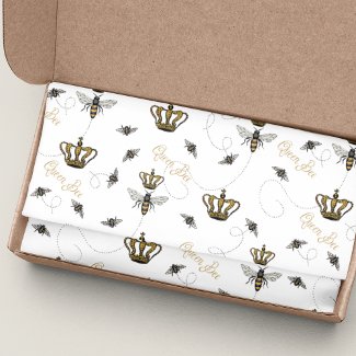 White Mothers Day Royal Queen Bee & Gold Crown