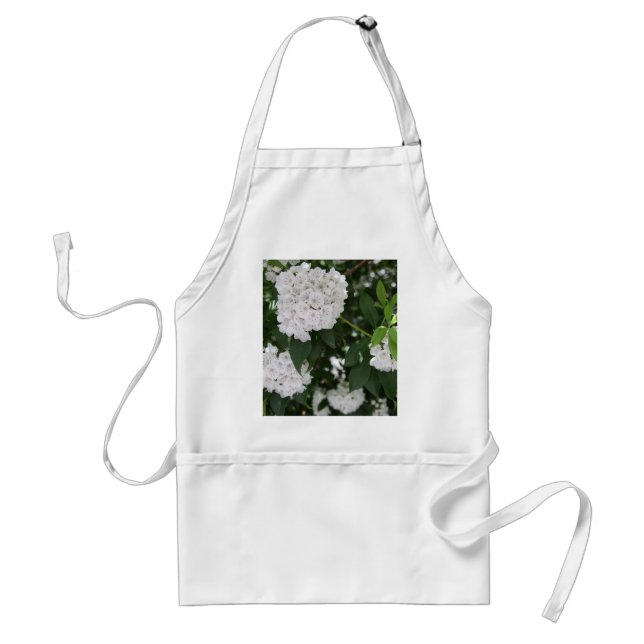 White Mountain Laurel Star Shaped Flowers Adult Apron (Front)