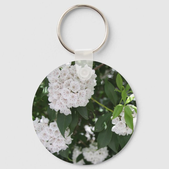 White Mountain Laurel Star Shaped Flowers Keychain (Front)