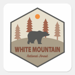 White Mountain National Forest Bear Square Sticker