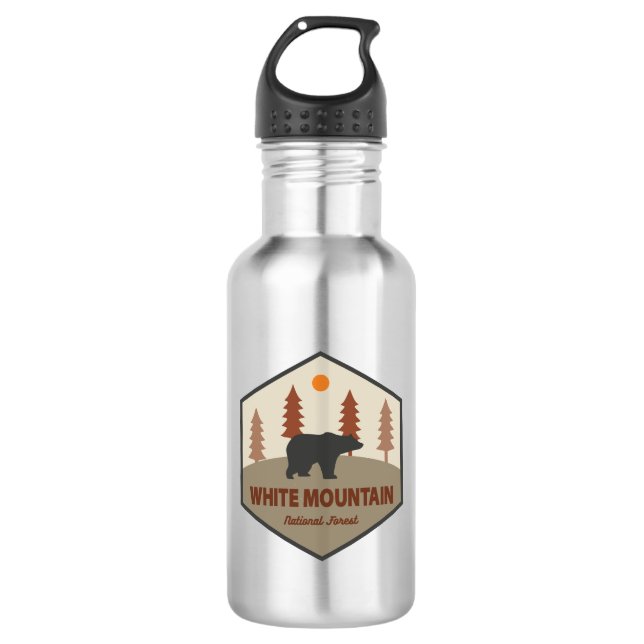 White Mountain National Forest Bear Stainless Steel Water Bottle (Front)