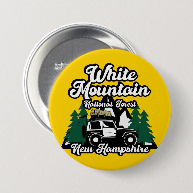 White Mountain National Forest New Hampshire Button (Front & Back)