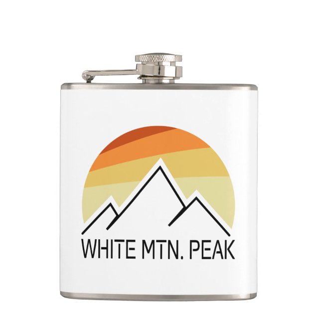 White Mountain Peak California Retro Flask (Front)