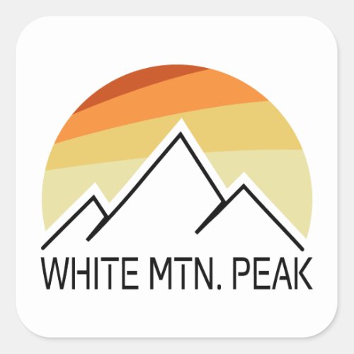 White Mountain Peak California Retro Square Sticker